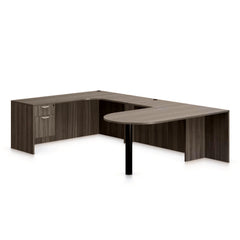 U71E - 6' x 10' U-Shape Workstation (Island D with Hanging B/F Pedestal)