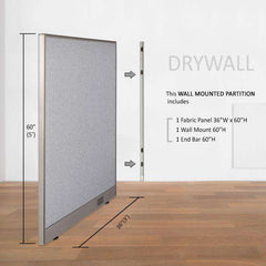 GOF Wallmounted Office Partition<BR>36W x 72H - Kainosbuy.com