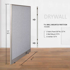 GOF Wallmounted Office Partition<BR>36W x 72H - Kainosbuy.com