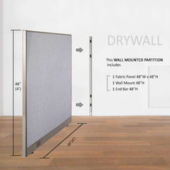 GOF Wallmounted Office Partition<BR>48W x 72H - Kainosbuy.com