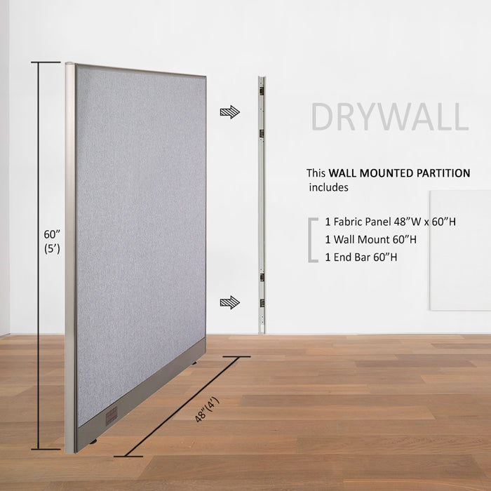 GOF Wallmounted Office Partition<BR>48W x 72H - Kainosbuy.com