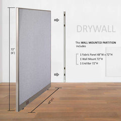 GOF Wallmounted Office Partition<BR>48W x 72H - Kainosbuy.com
