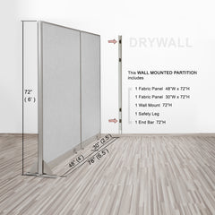 GOF 78"W x 48”/60”/72”H, Wall-Mounted Fabric Partition Package