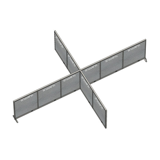 GOF Office X-Shaped Partition 144D x 204W x 48H - Kainosbuy.com