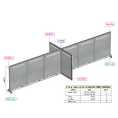 GOF Office X-Shaped Partition 60D x 216W x 48H - Kainosbuy.com
