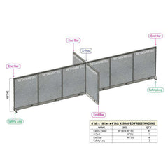 GOF Office X-Shaped Partition 72D x 216W x 48H - Kainosbuy.com