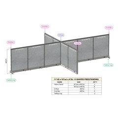 GOF Office X-Shaped Partition 132D x 216W x 48H - Kainosbuy.com