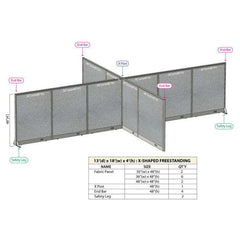 GOF Office X-Shaped Partition 156D x 216W x 48H - Kainosbuy.com