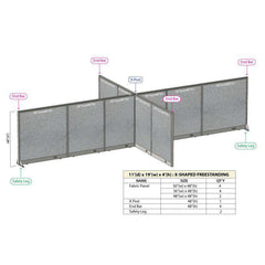 GOF Office X-Shaped Partition 132D x 228W x 48H - Kainosbuy.com