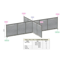 GOF Office X-Shaped Partition 144D x 228W x 48H - Kainosbuy.com