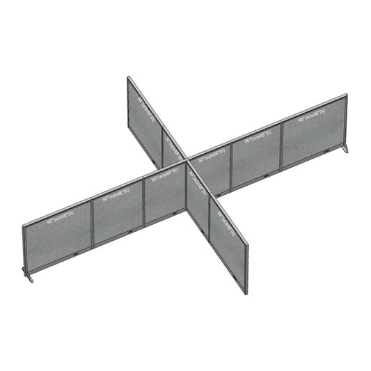 GOF Office X-Shaped Partition 156D x 228W x 48H - Kainosbuy.com