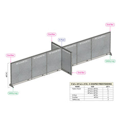GOF Office X-Shaped Partition 60D x 240W x 48H - Kainosbuy.com