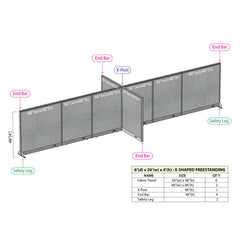 GOF Office X-Shaped Partition 72D x 240W x 48H - Kainosbuy.com