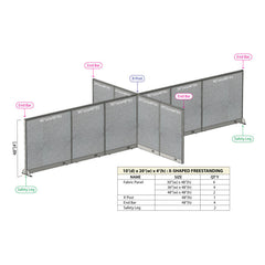 GOF Office X-Shaped Partition 120D x 240W x 48H - Kainosbuy.com