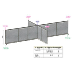 GOF Office X-Shaped Partition 132D x 240W x 48H - Kainosbuy.com