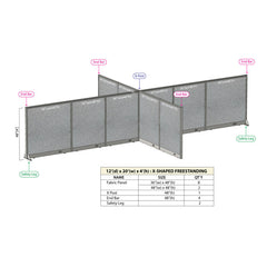GOF Office X-Shaped Partition 144D x 240W x 48H - Kainosbuy.com