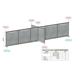 GOF Office X-Shaped Partition 72D x 252W x 48H - Kainosbuy.com