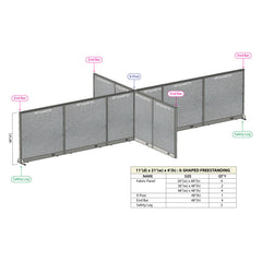GOF Office X-Shaped Partition 132D x 252W x 48H - Kainosbuy.com