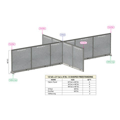 GOF Office X-Shaped Partition 144D x 252W x 48H - Kainosbuy.com
