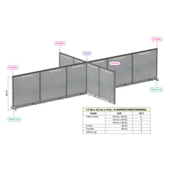 GOF Office X-Shaped Partition 132D x 264W x 48H - Kainosbuy.com