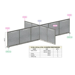 GOF Office X-Shaped Partition 144D x 264W x 48H - Kainosbuy.com