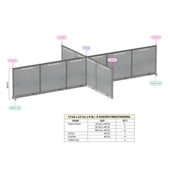 GOF Office X-Shaped Partition 156D x 264W x 48H - Kainosbuy.com