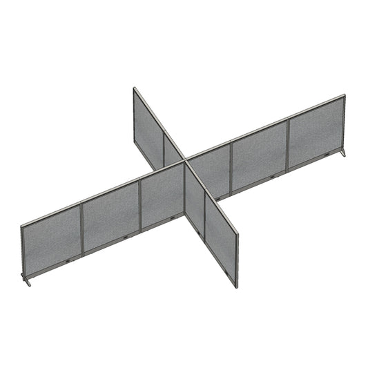 GOF 156"D x 264"W x 48”/60”/72”H, X-Shaped Freestanding Fabric Partition Package