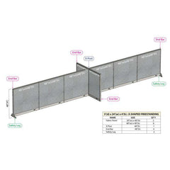 GOF Office X-Shaped Partition 60D x 288W x 48H - Kainosbuy.com