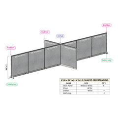 GOF Office X-Shaped Partition 96D x 288Wx 48H - Kainosbuy.com