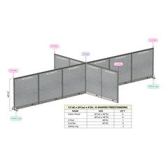 GOF Office X-Shaped Partition 144D x 288W x 48H - Kainosbuy.com
