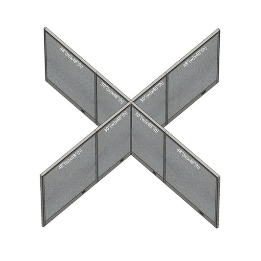GOF Office X-Shaped Partition 156D x 156W x 48H - Kainosbuy.com