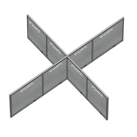 GOF Office X-Shaped Partition 144D x 168W x 48H - Kainosbuy.com