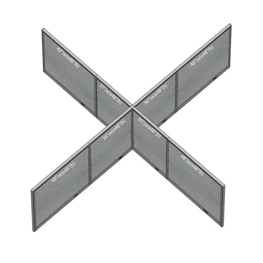 GOF Office X-Shaped Partition 156D x 168W x 48H - Kainosbuy.com