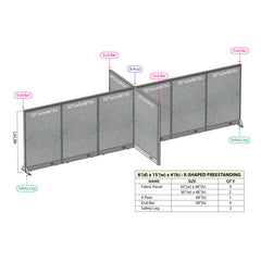 GOF Office X-Shaped Partition 72D x 180W x 48H - Kainosbuy.com