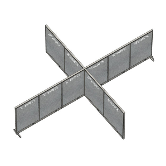 GOF Office X-Shaped Partition 144D x 180W x 48H - Kainosbuy.com