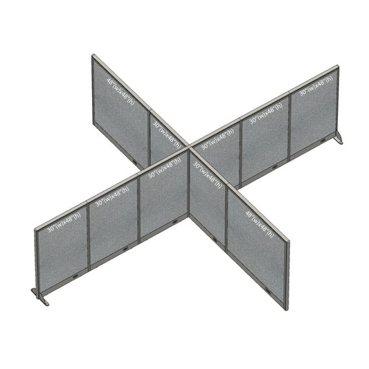 GOF Office X-Shaped Partition 156D x 180W x 48H - Kainosbuy.com