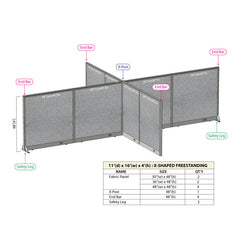 GOF Office X-Shaped Partition 132D x 192W x 48H - Kainosbuy.com