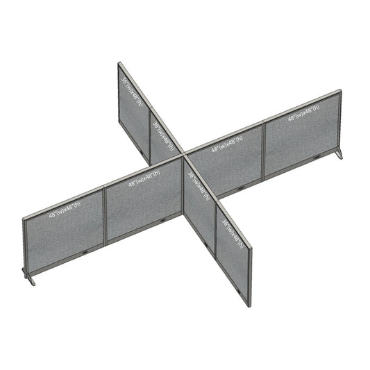 GOF Office X-Shaped Partition 144D x 192W x 48H - Kainosbuy.com