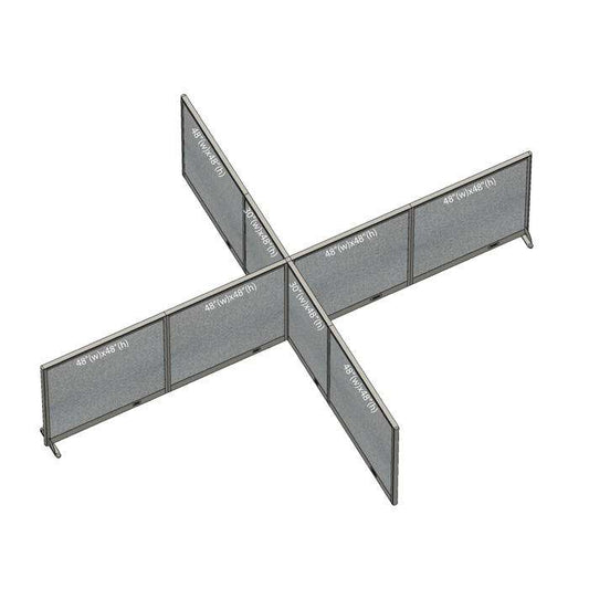 GOF Office X-Shaped Partition 156D x 192W x 48H - Kainosbuy.com