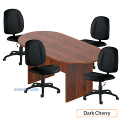 6ft. Racetrack Conference Table with<br>4 Chairs (G11650B) - Kainosbuy.com