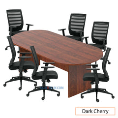 8ft. Racetrack Conference Table with<br>6 Chairs (G11920B) - Kainosbuy.com