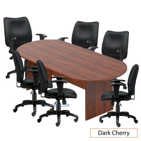 8ft. Racetrack Conference Table with<br>6 Chairs (G11612B) - Kainosbuy.com