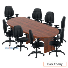 10ft. Racetrack Conference Table with<br> 8 Chairs (G11651B) - Kainosbuy.com