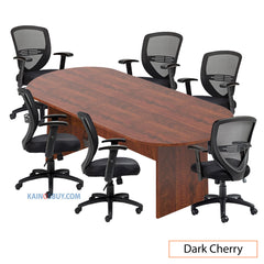8ft. Racetrack Conference Table with<br>6 Chairs (G11320B) - Kainosbuy.com