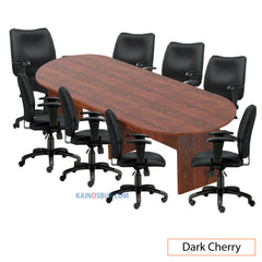 10ft. Racetrack Conference Table with<br>8 Chairs (G11612B) - Kainosbuy.com