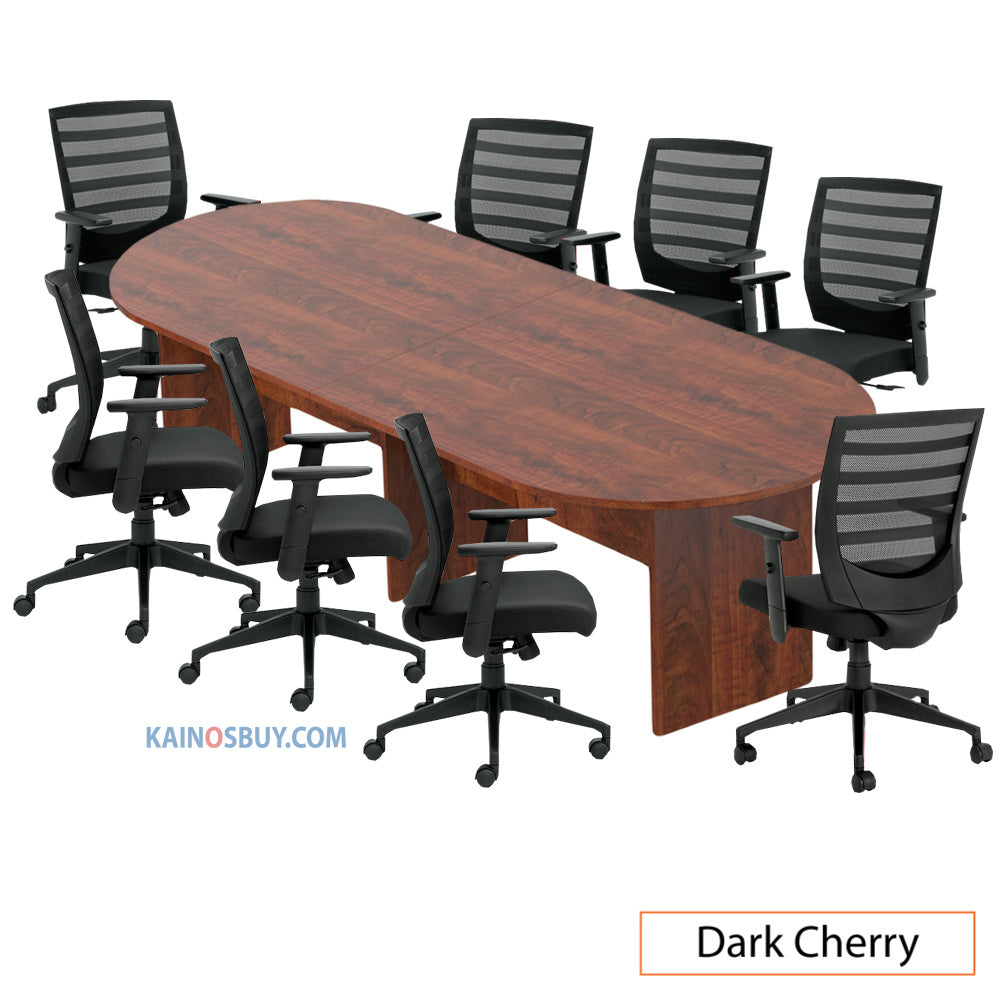 10ft. Racetrack Conference Table with<br>8 Chairs (G11921B) - Kainosbuy.com