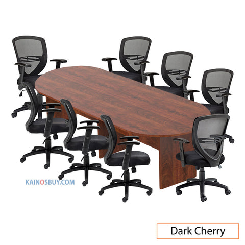 10ft. Racetrack Conference Table with<br>8 Chairs (G11320B) - Kainosbuy.com