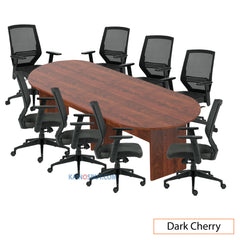 10ft. Racetrack Conference Table with<br>8 Chairs (G12112B) - Kainosbuy.com