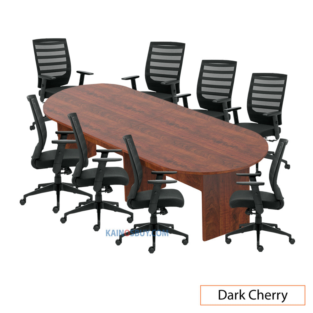 10ft. Racetrack Conference Table with<br>8 Chairs (G11920B) - Kainosbuy.com