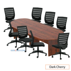 10ft. Racetrack Conference Table with<br>8 Chairs (G11922B) - Kainosbuy.com